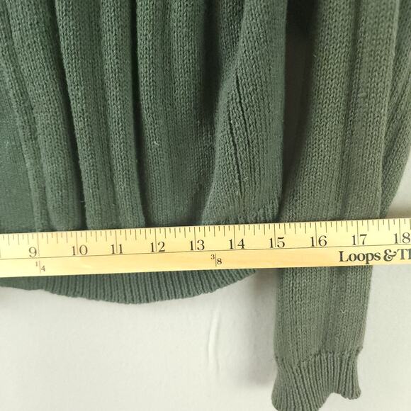 Paul Et Duffier Button-Up Cardigan Sweater Women Small Green Crop Boxy - Picture 5 of 10
